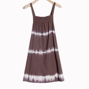 Anthropologie Othilia Bissa Tie-Dye Swing Dress Brown MotifSz M